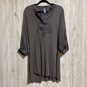 Next Gray Viscose Satin Sleeve and Trim Size 20